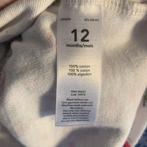 Set of 2 Baby Girls Carters sweatshirts - 12 months - Picture 6 of 7